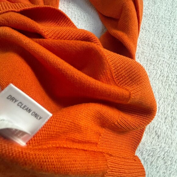Merona Men Merino Wool Knit V-Neck Sweater XL Orange Pullover Long Sleeve Casual - Picture 5 of 8